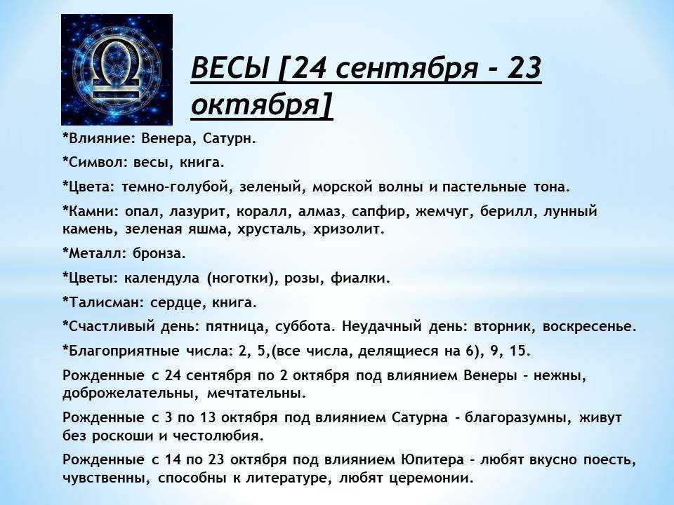 4 октября какой знак зодиака, характеристика мужчин и женщин